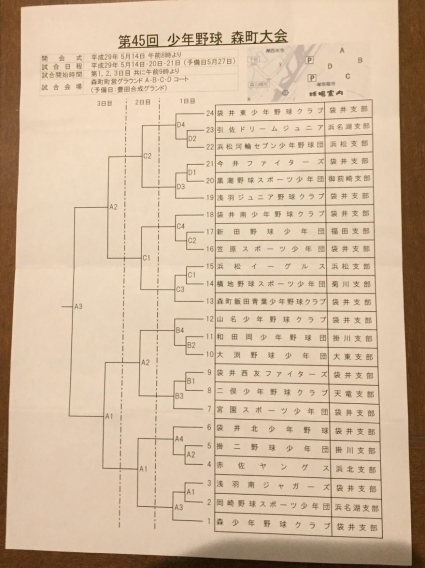 2017.5.14 第45回森町大会 トーナメント表